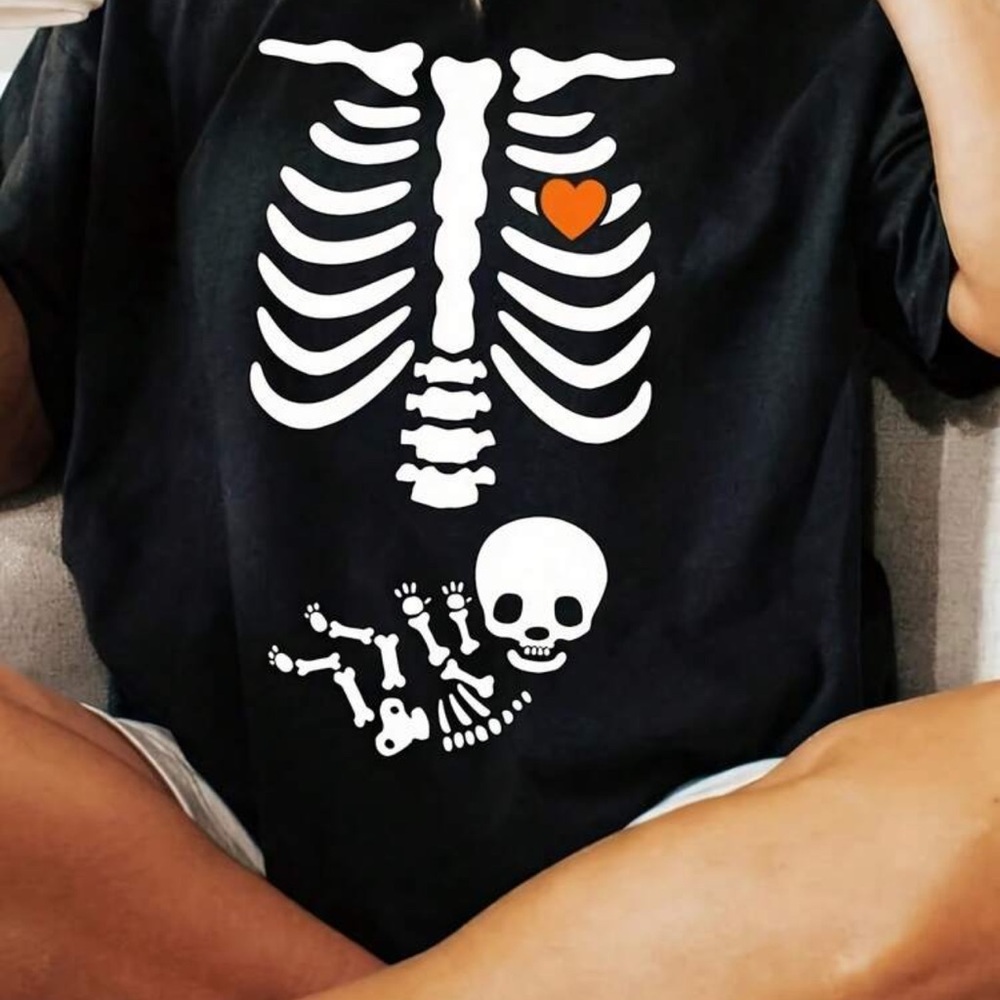 Black Skeleton Graphic T-Shirt